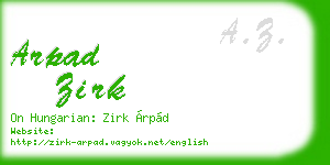 arpad zirk business card